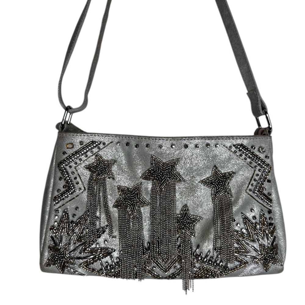 Mary Frances Silver Star Embellished Shoulder Bag